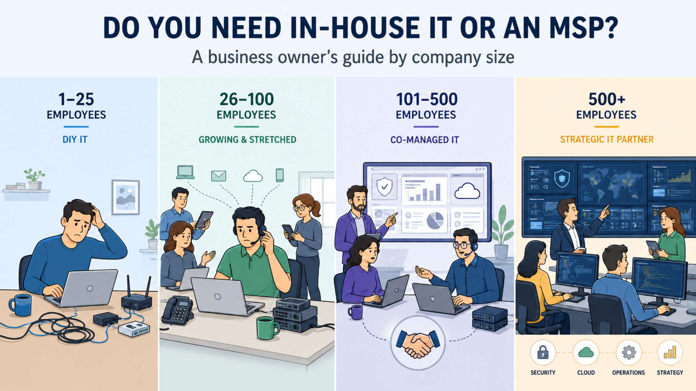 InHouse or an MSP Determine IT Needs by Company Size